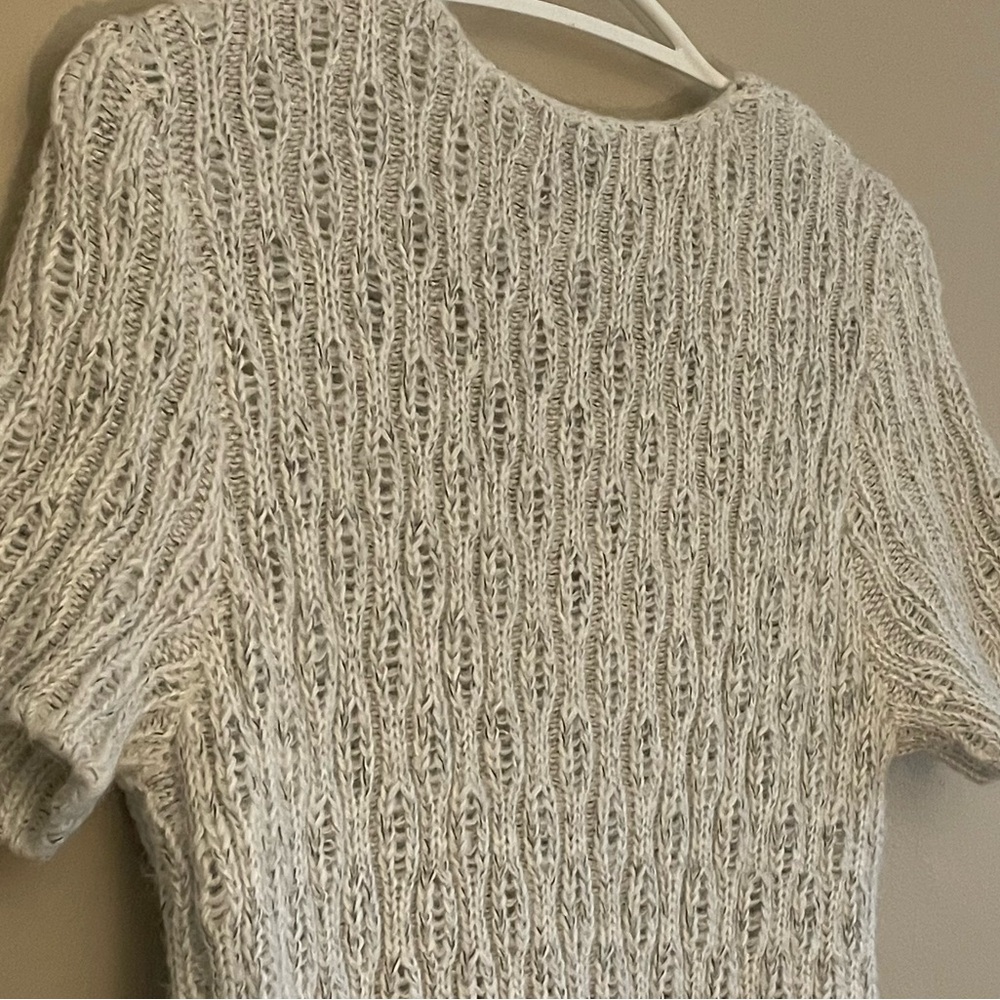 Dex Oatmeal Knit Short Sleeve V-Neck Sweater Dress – Size Medium EUC - Picture 11 of 15